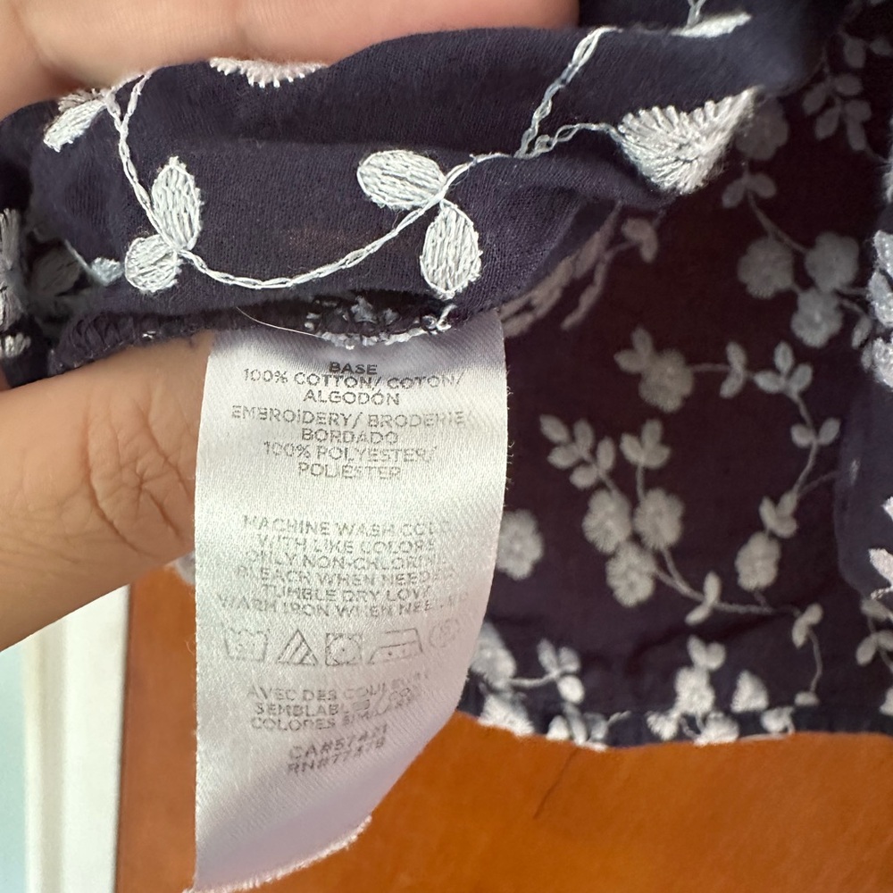 Ann Taylor Navy Blue Floral Blouse - Picture 6 of 6